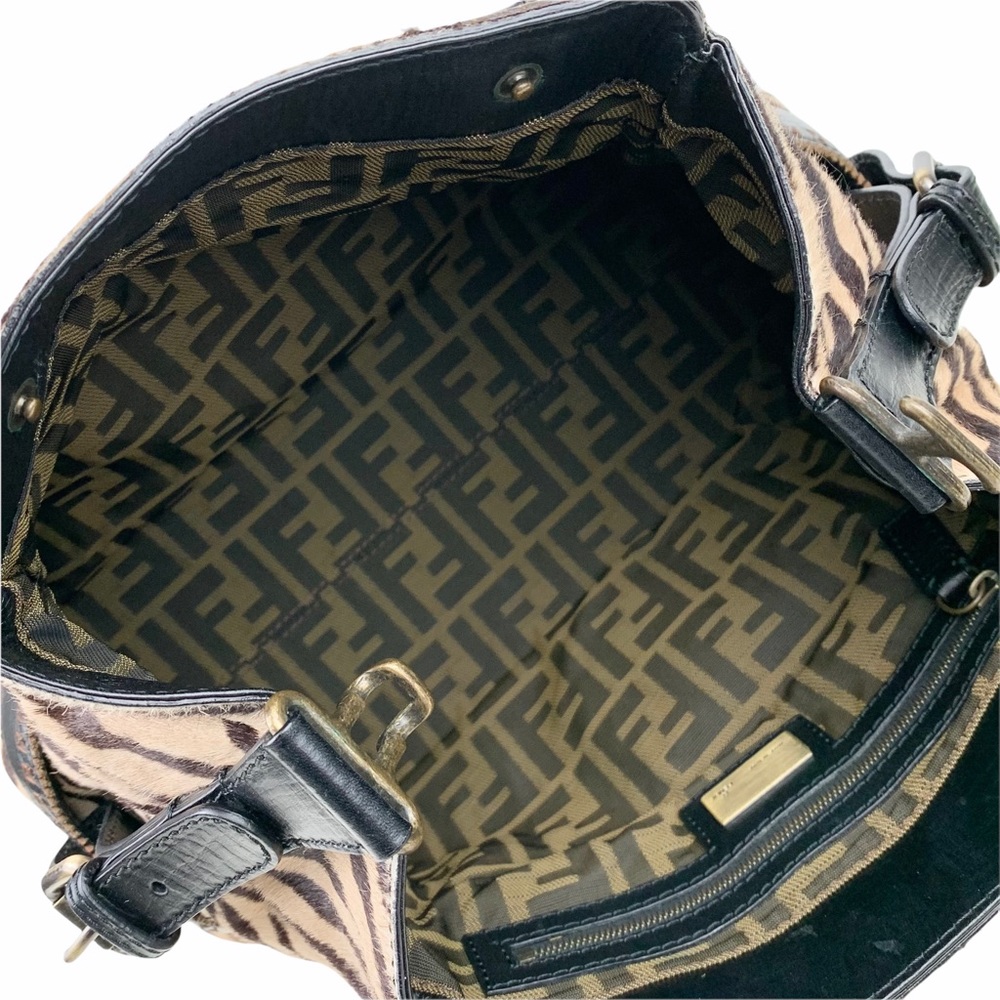 FENDI Zebra-Print Calf Hair Bag Du Jour - Picture 10 of 16